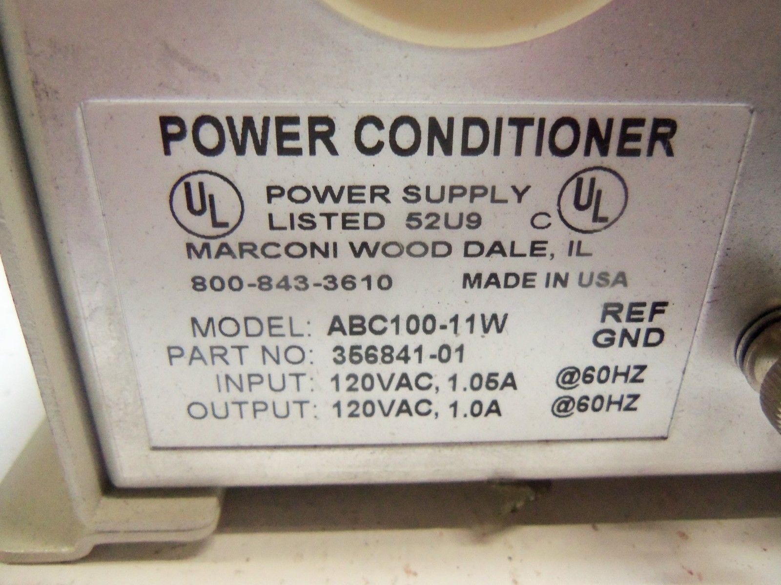 MARCONI DATA SYSTEMS 356841-01 POWER CONDITIONER UNMP