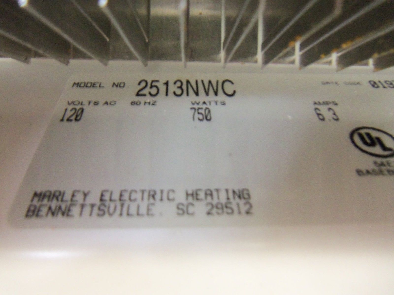 MARLEY 2513NW HEATER UNMP