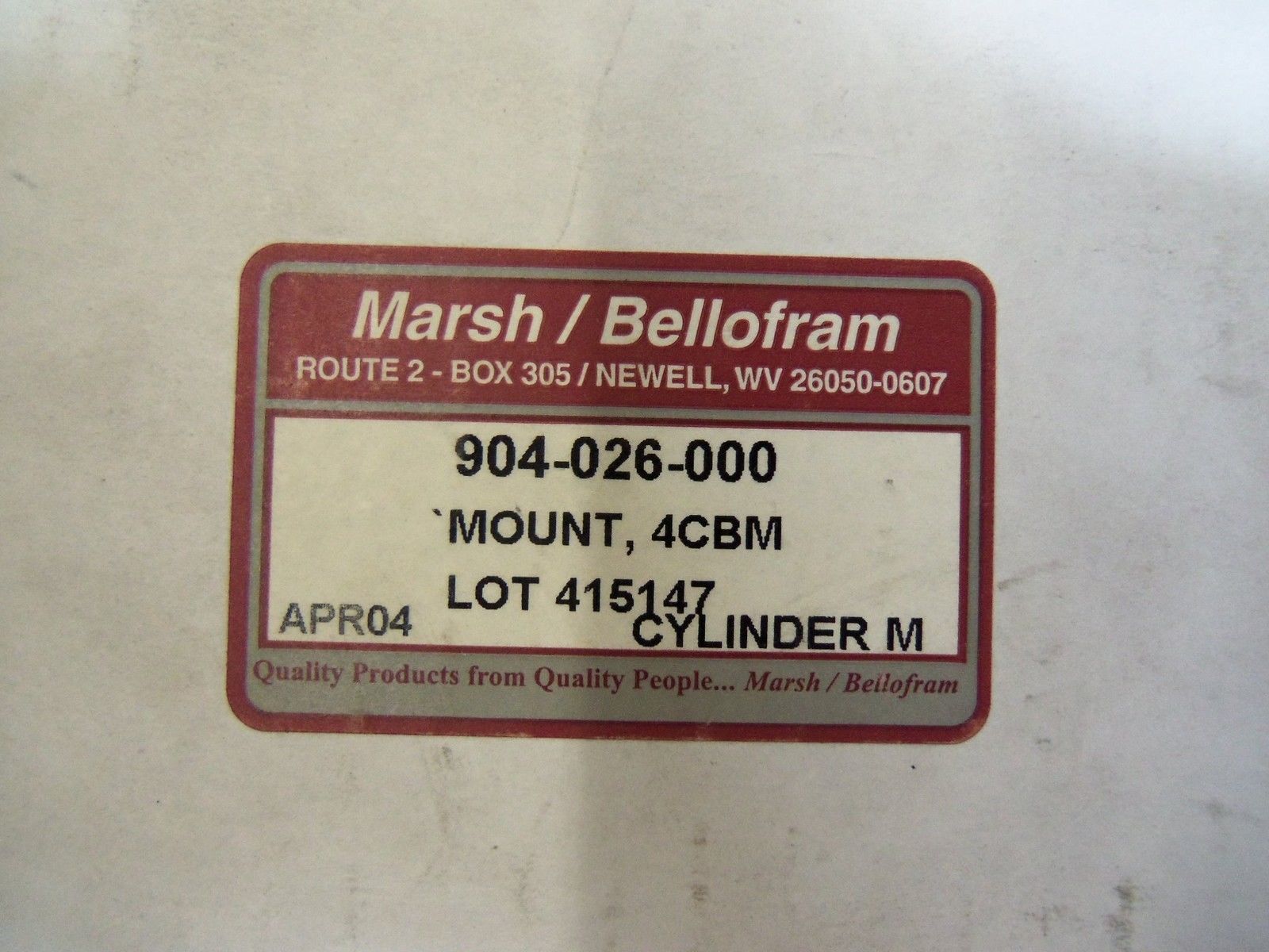 MARSH/BELLOFRAM 904-026-000 *NEW IN BOX*