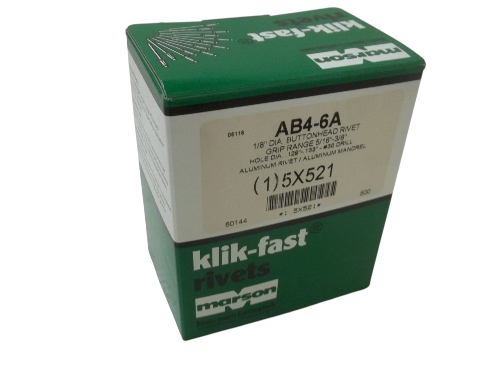 MARSON AB4-6A 1/8" DIA. BUTTONHEAD RIVET NSMP