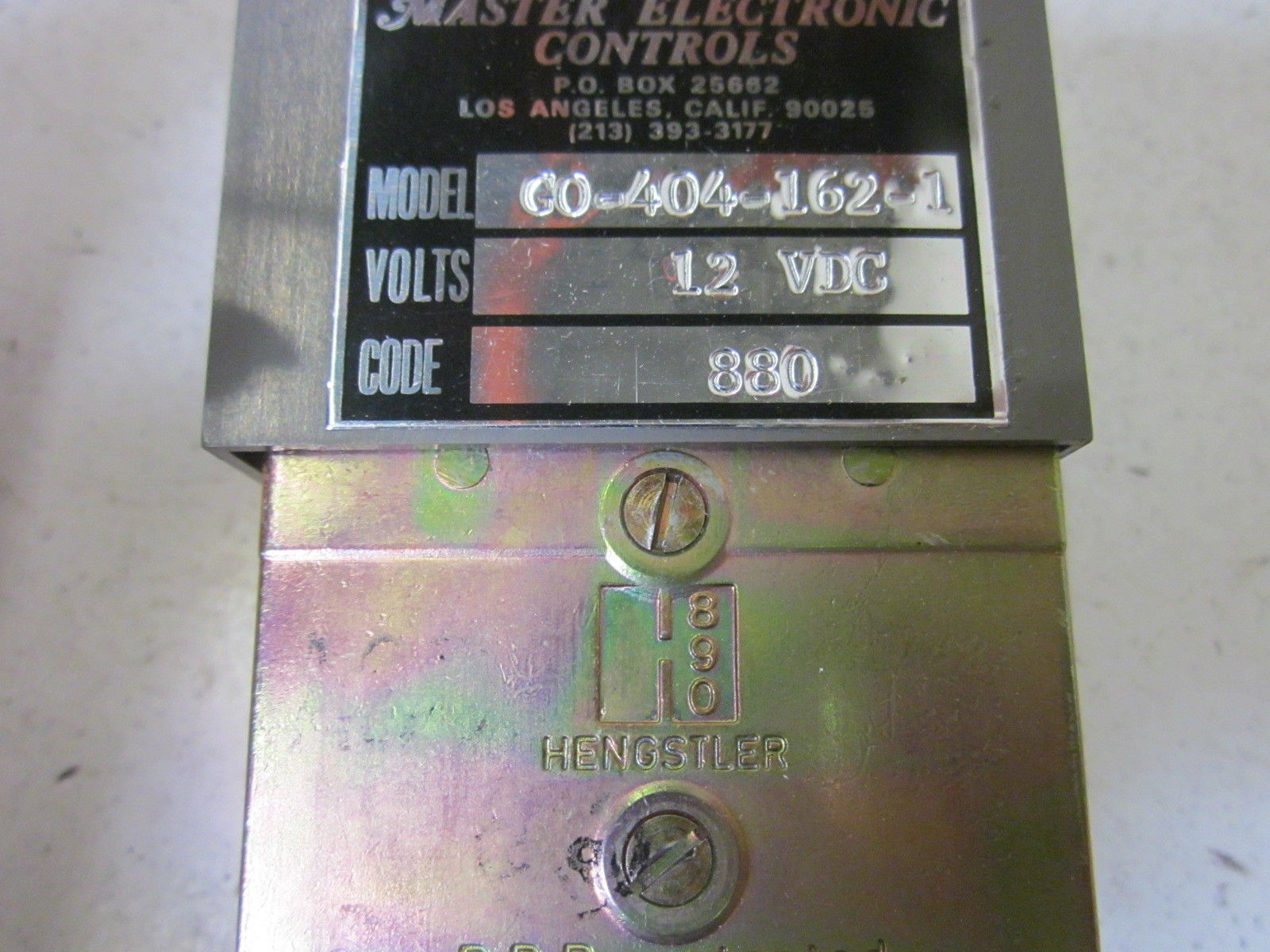 MASTER ELECTRONIC CONTROLS G0-404-162-1 UNMP