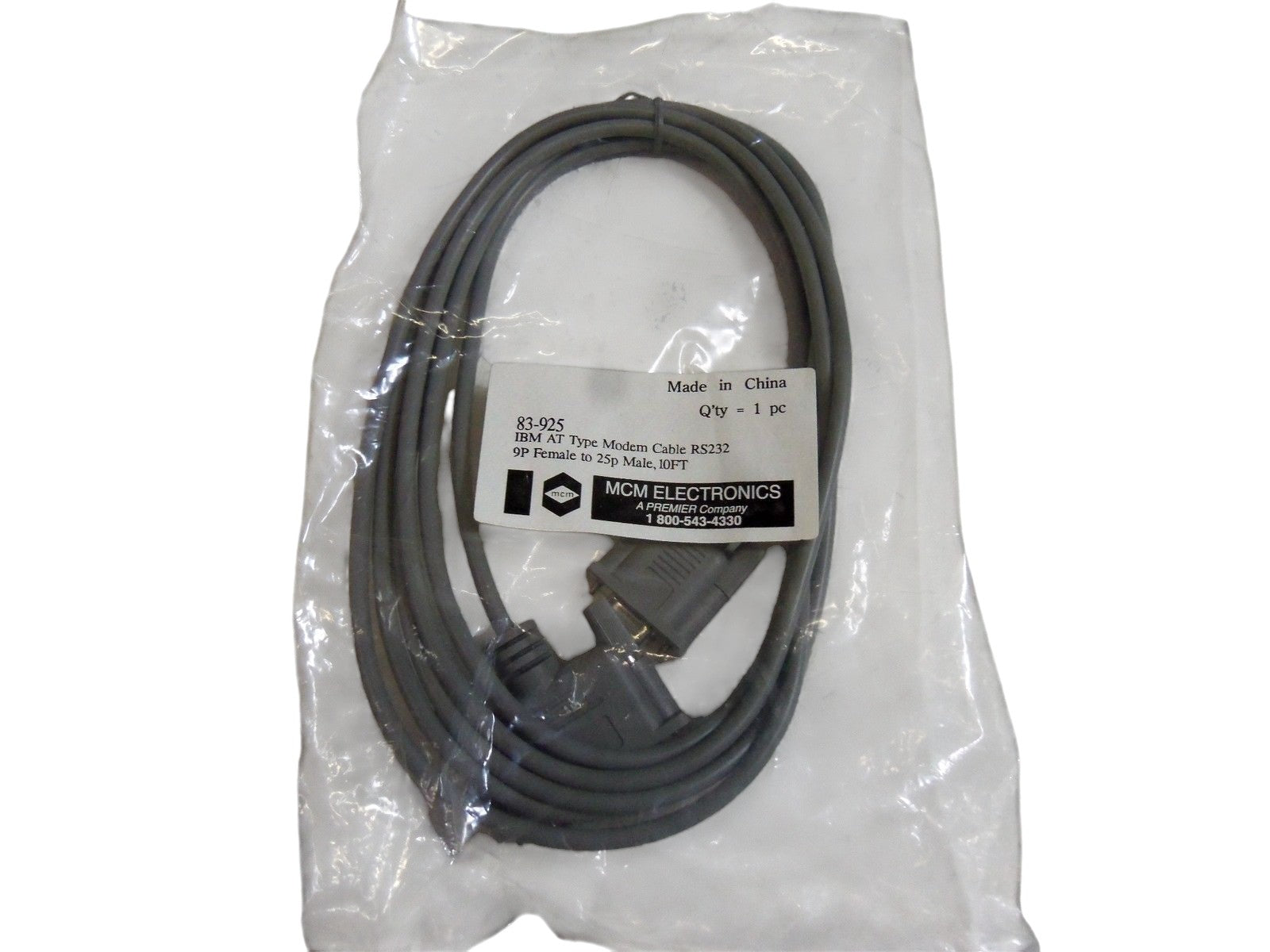 MCM ELECTRONICS 83-925 MODEM CABLE RS232 NSMP