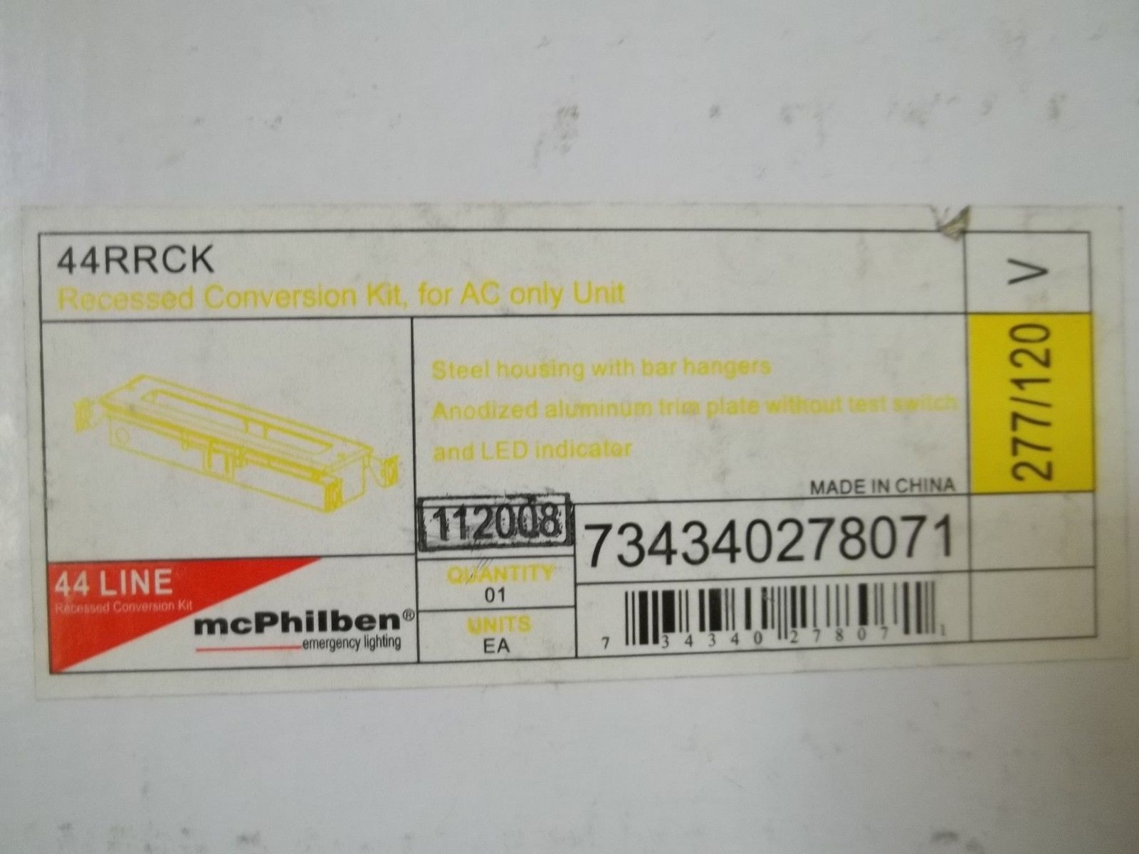 MCPHILBEN  44RRCK RECESSED CONVERSION KIT, FOR AC ONLY UNIT NSMP