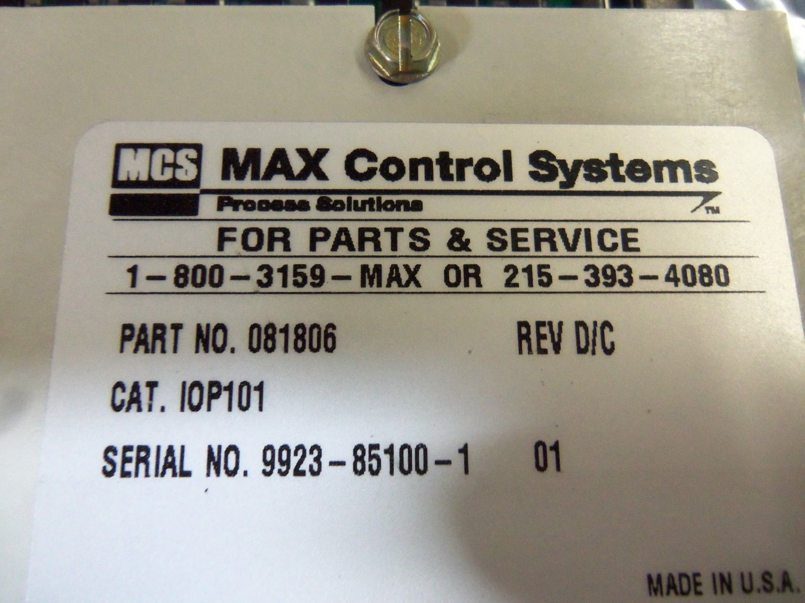 MCS IOP101 CIRCUIT BOARD UNMP