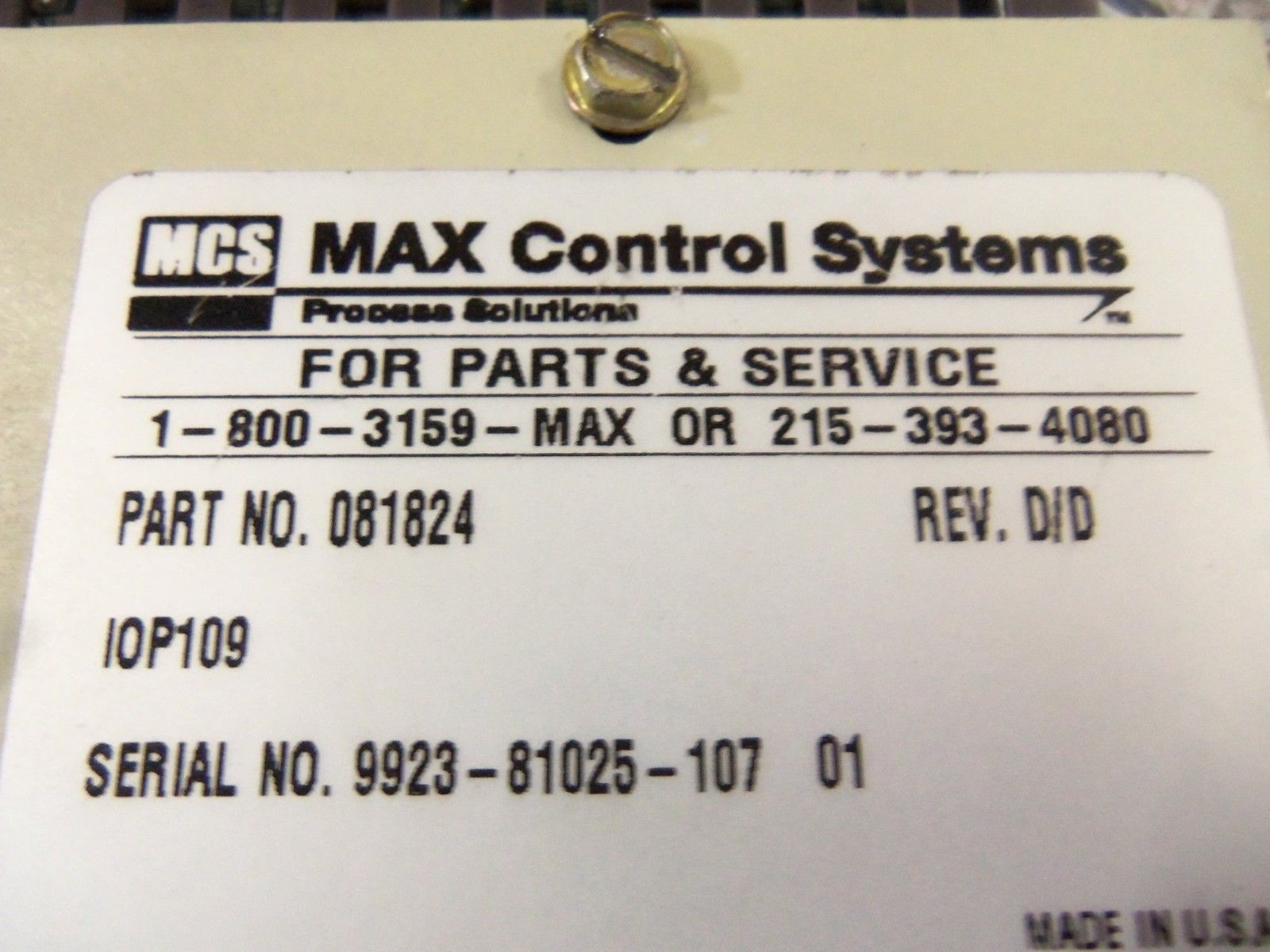MCS IOP109 CIRCUIT BOARD UNMP