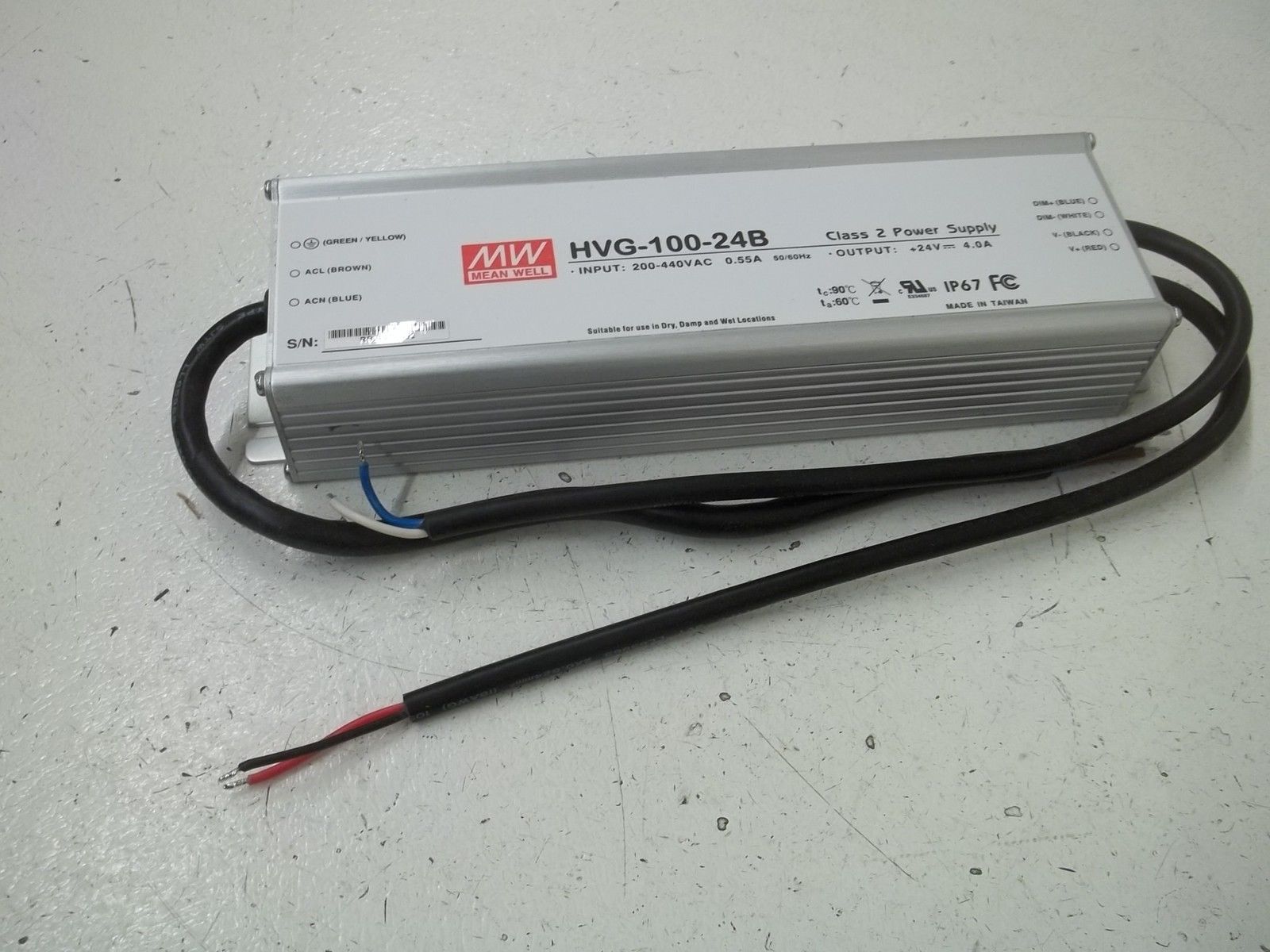 MEAN WELL HVG-100-24B CLASS 2 POWER SUPPLY NSMP