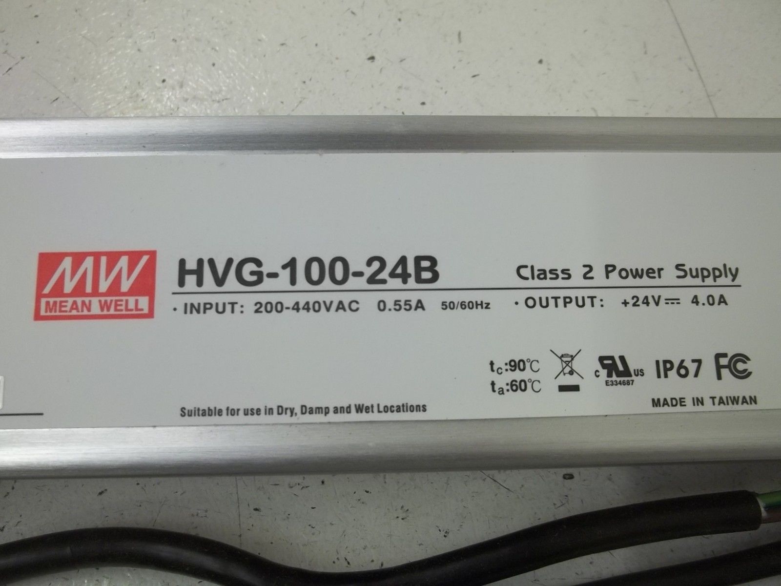 MEAN WELL HVG-100-24B CLASS 2 POWER SUPPLY NSMP