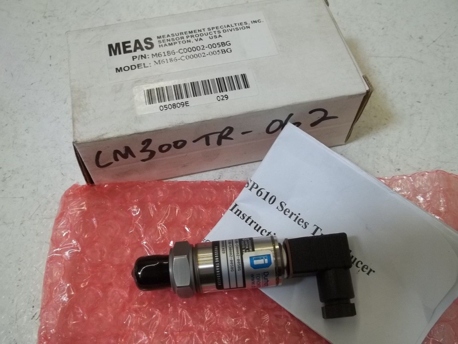 MEAS M6186-C00002-005BG PRESSURE TRANSDUCER *NEW IN BOX*