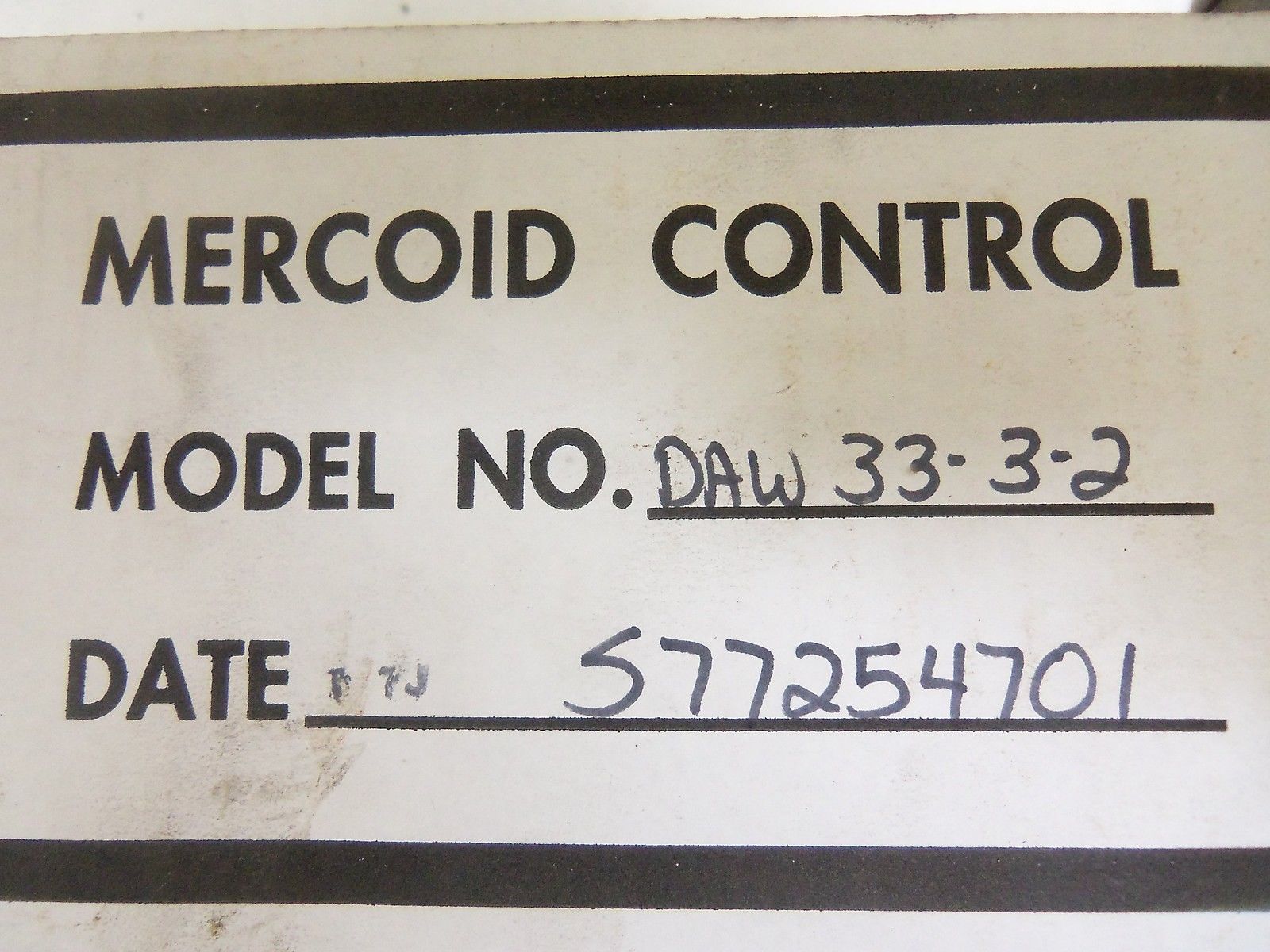 MERCOID CONTROL DAW-33-3-2 NSMP