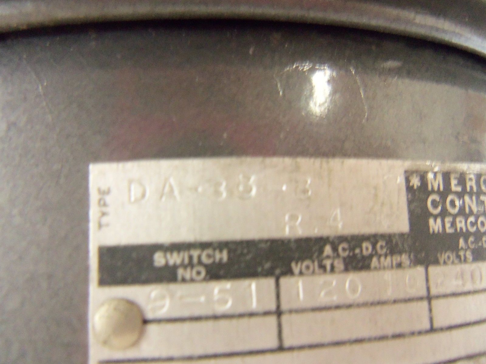 MERCOID CONTROLS DA-38-3 UNMP