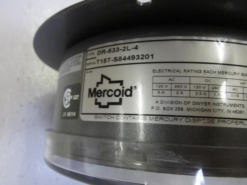 MERCOID DR-533-2L-4 PRESSURE SWITCH UNMP