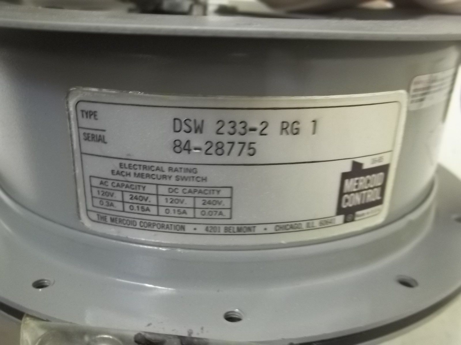 MERCOID DSW233-2RG1 PRESSURE SWITCH NSMP