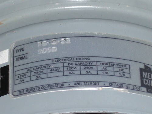 MERCOID PRESSURE SWITCH PG-3-P1 UNMP