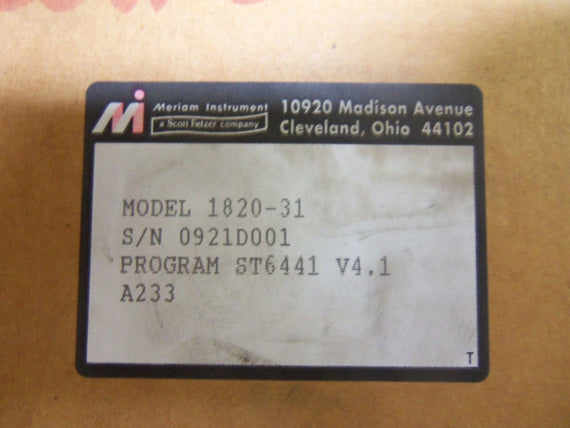 MERIAM INSTRUMENTS 1820-31 TOTALIZER (REPAIRED) *USED*