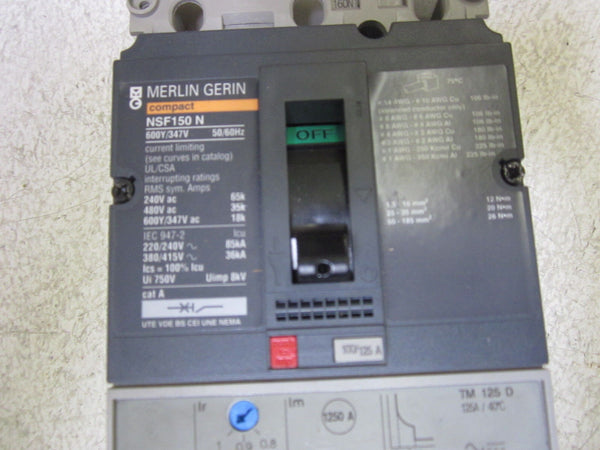 MERLIN GERIN NSF150N 347V CIRCUIT BREAKER NSMP