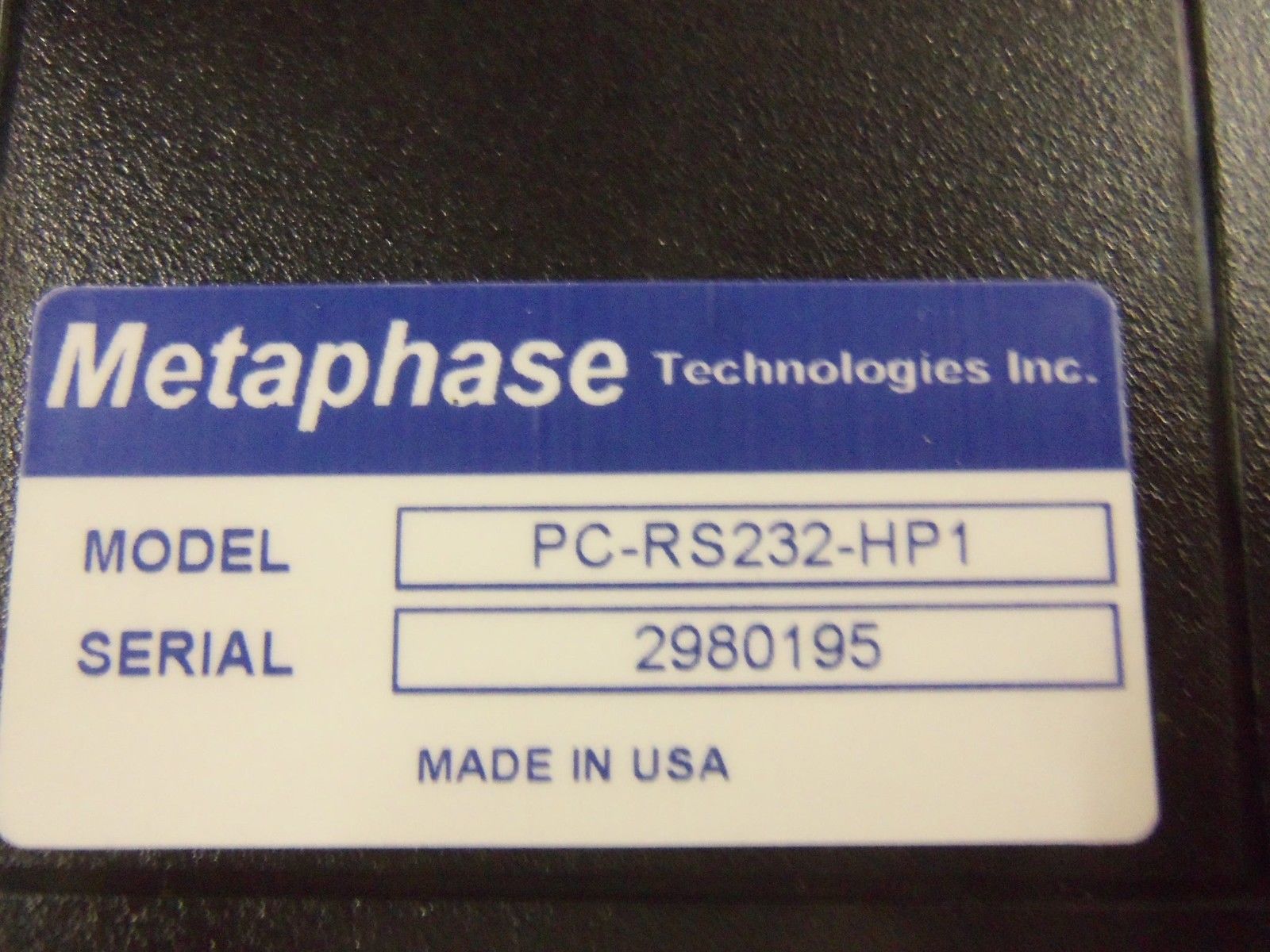 METAPHASE PC-RS232-HP1 ADAPTER NSMP