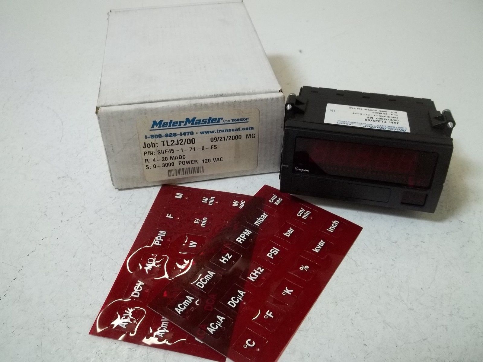 METER MASTER  SI/F45-1-71-0-FS  PANEL METER NSMP