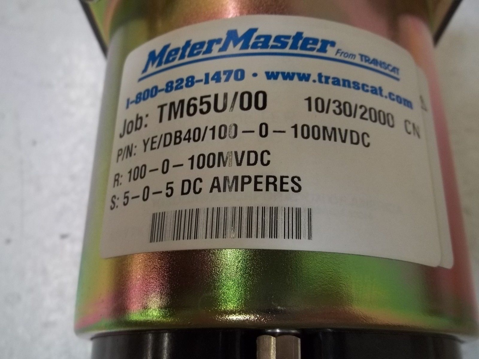 METER MASTER YE/DB40/100-0-100MVDC PANEL METER 5-0-5 NSNP N A BOX