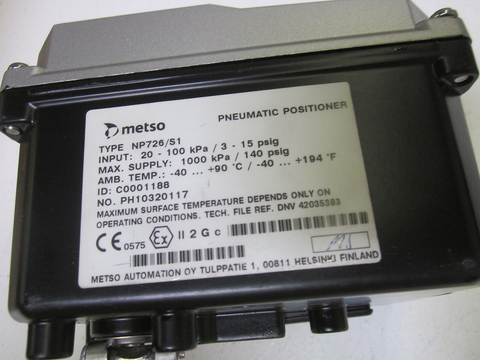 METSO NP726/S1 ELECTRO-PNEUMATIC  UNMP
