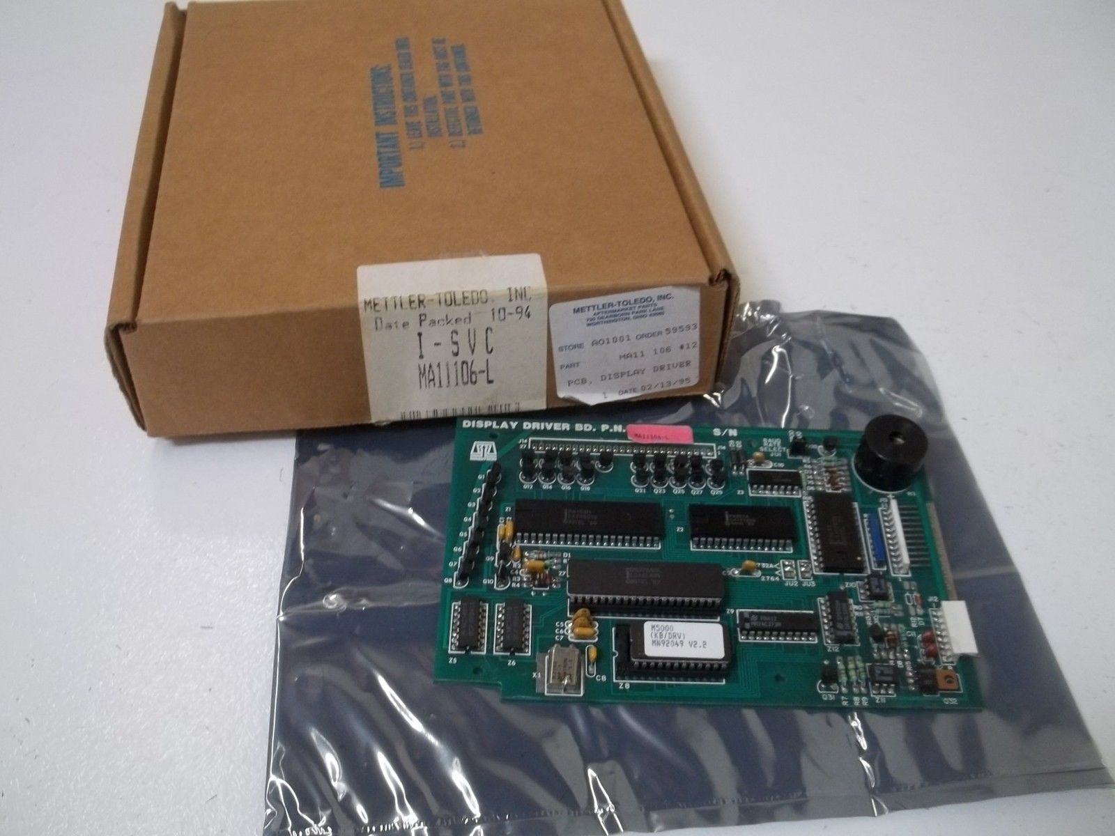 METTLER TOLEDO MA11106-L PCB, DISPLAY DRIVER UNMP