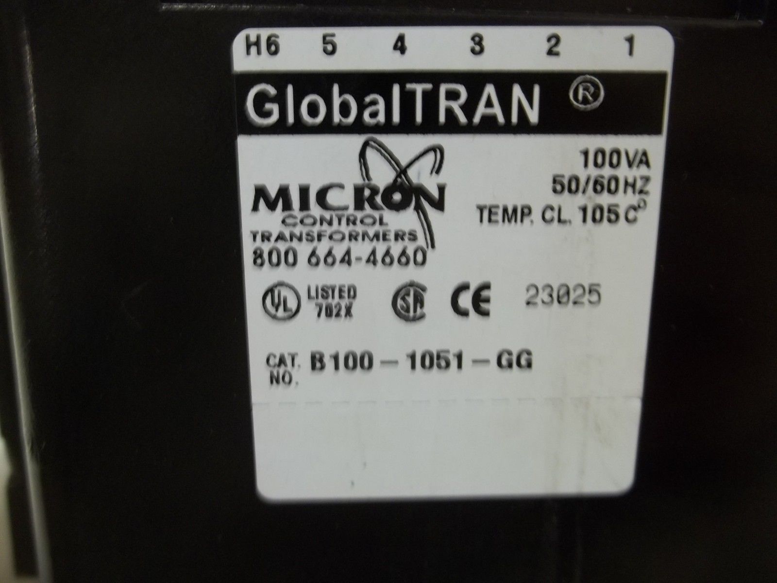 MICRON CONTROL B100-1051-GG TRANSFORMER UNMP