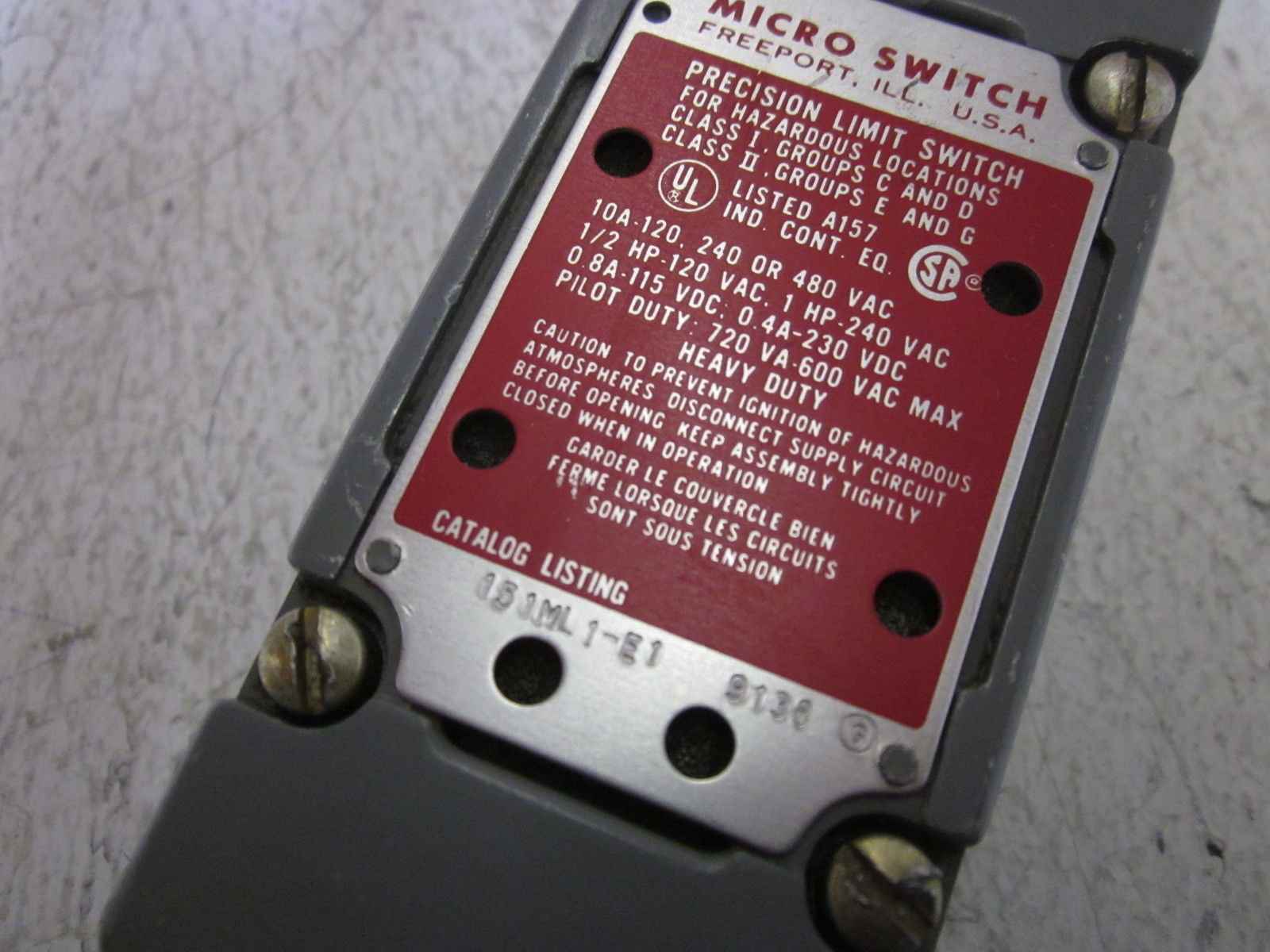 MICROSWITCH 151ML1-E1 UNMP