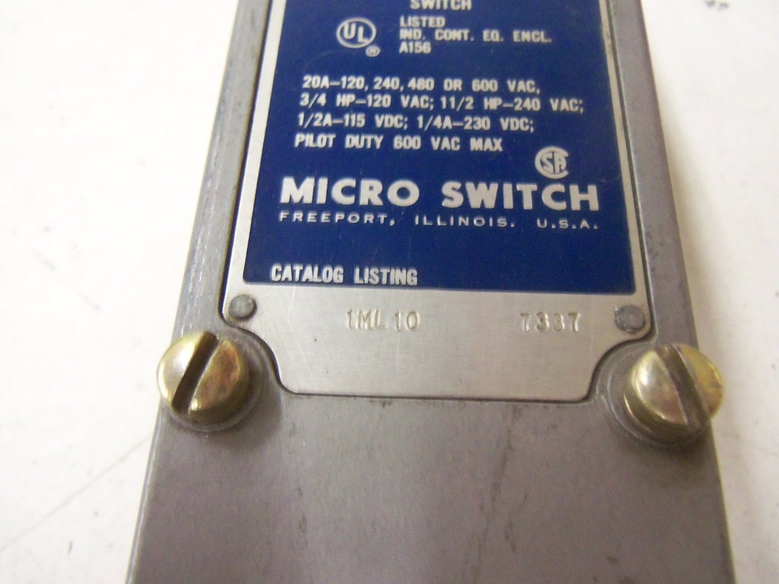 MICROSWITCH 1ML10 UNMP