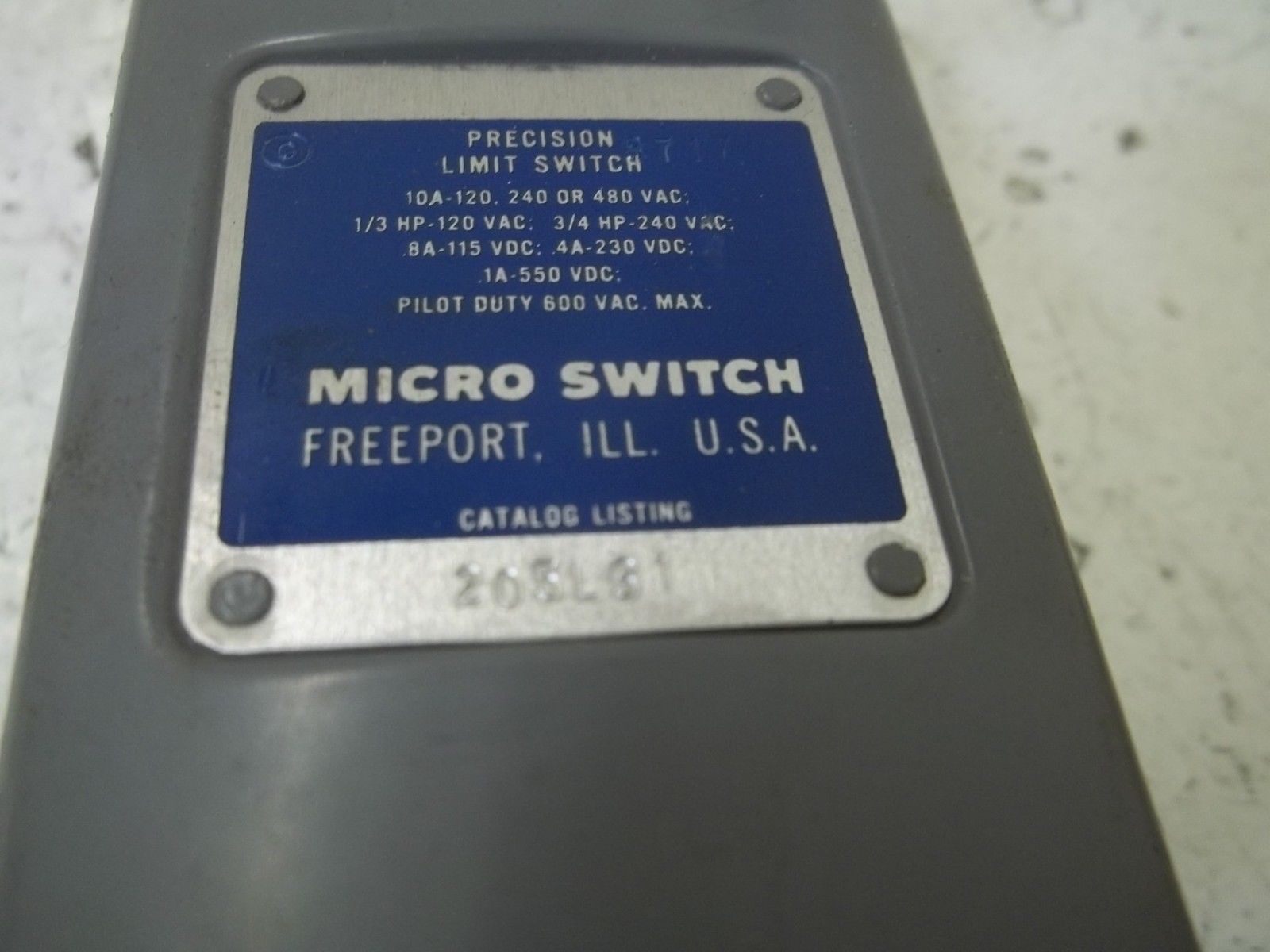MICROSWITCH 205LS1 (GREY) UNMP