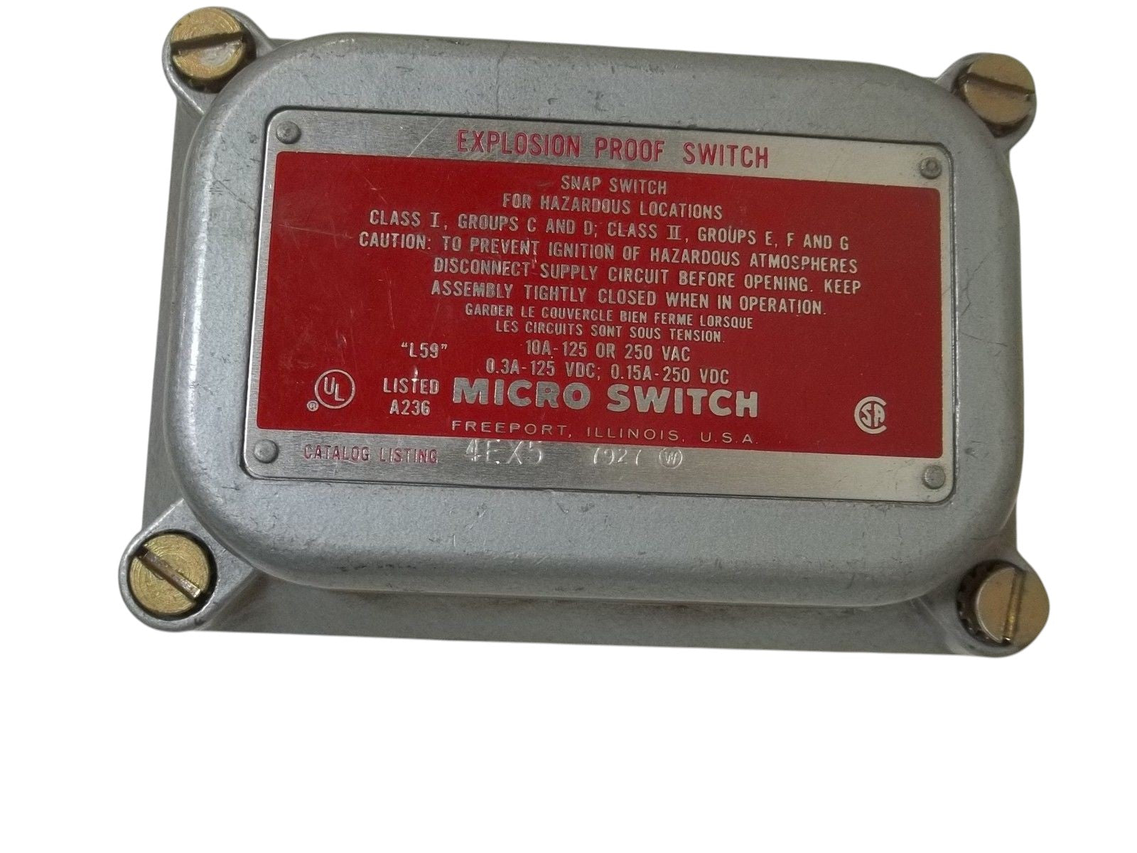 MICRO SWITCH 4EX5 EXPLOSION PROOF SWITCH UNMP