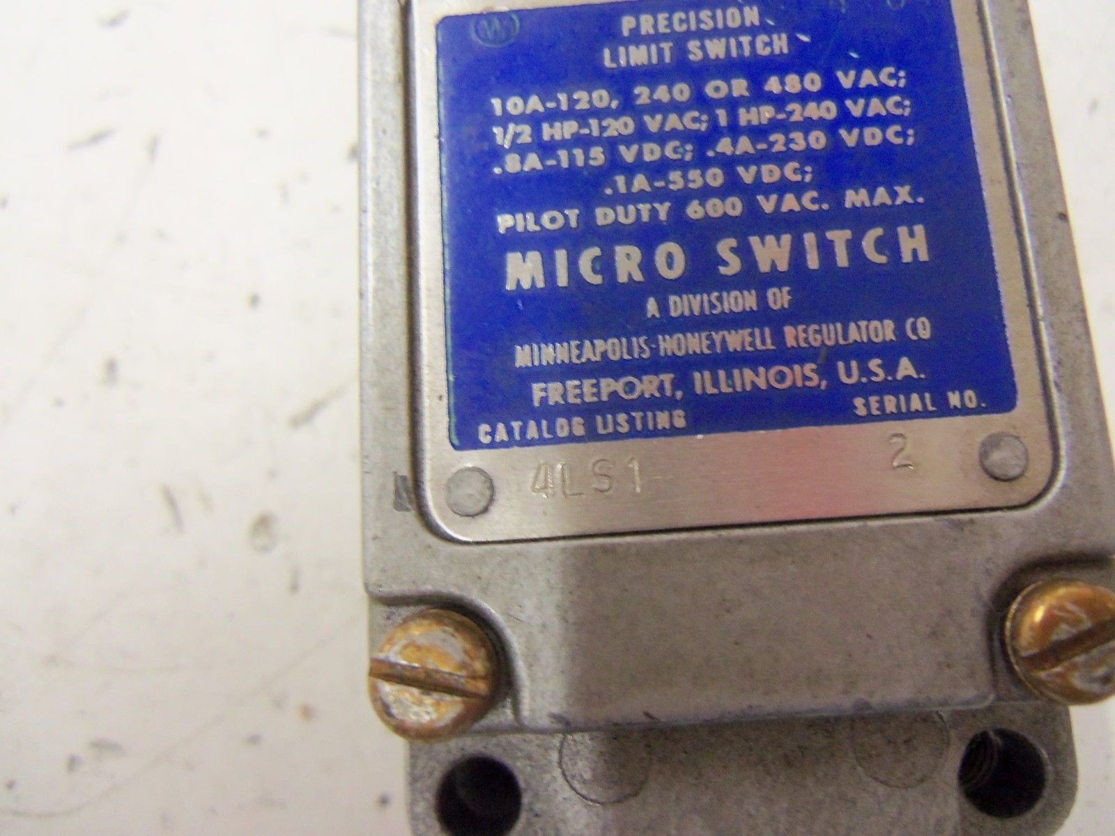 MICRO SWITCH 4LS1 PRECISION LIMIT SWITCH (GREY) UNMP