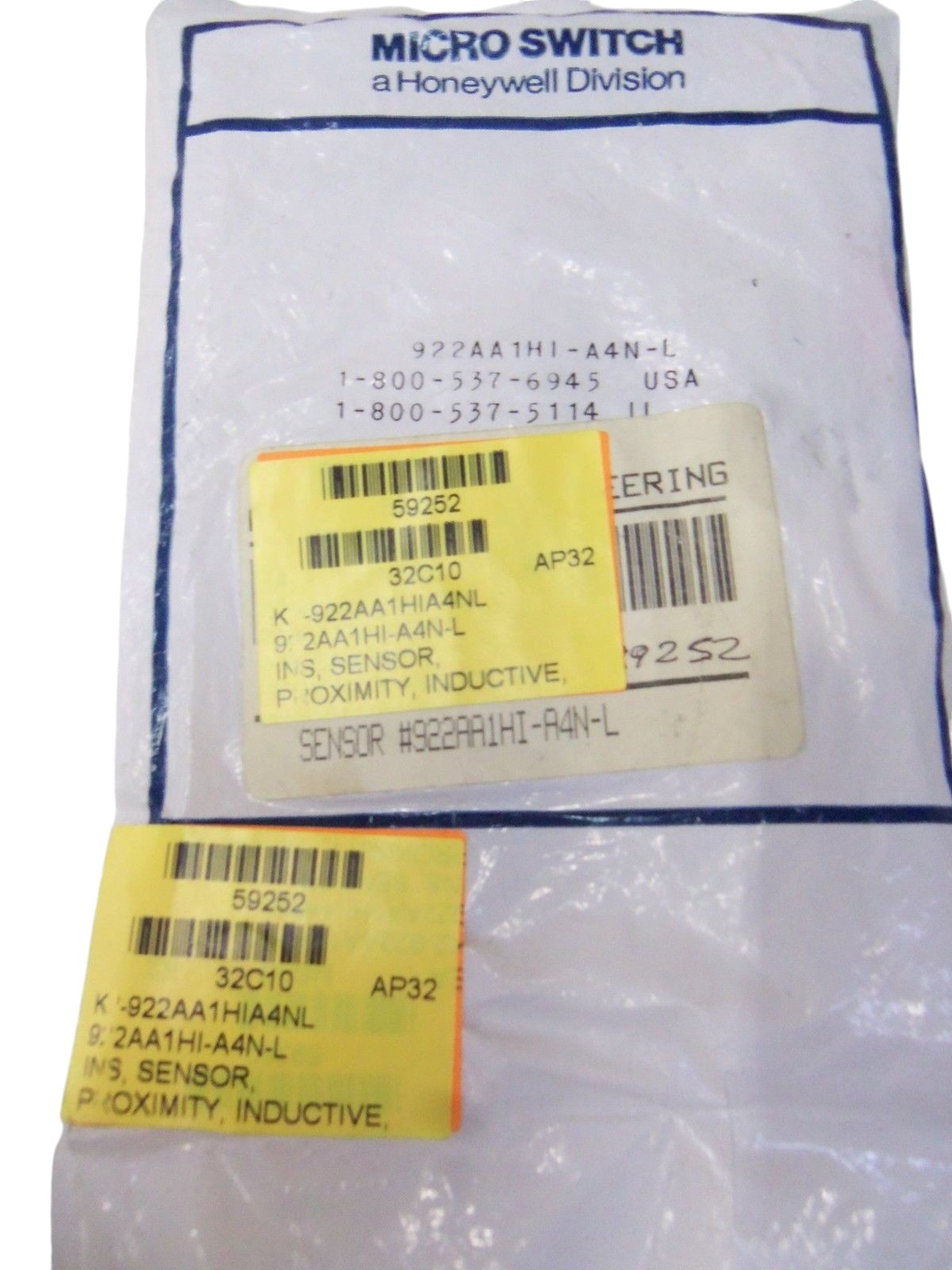 MICRO SWITCH 922AA1HI-A4N-L NSMP