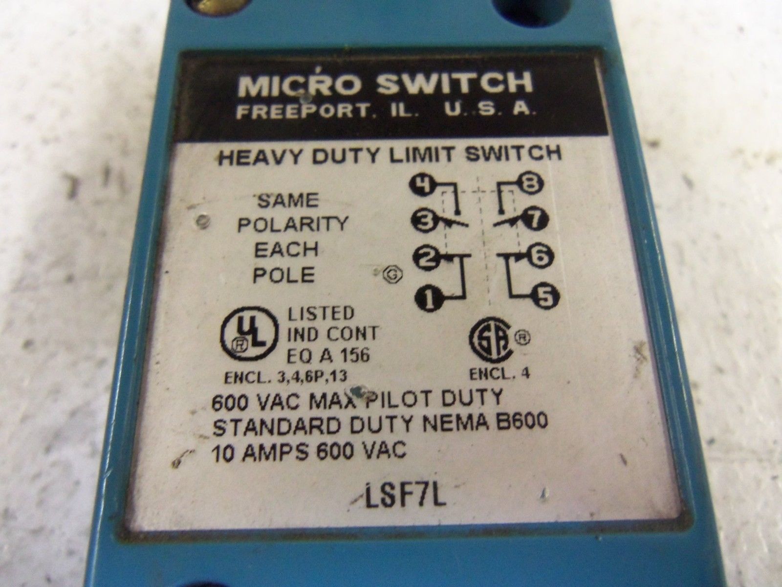 MICRO SWITCH LSF7L *USED*
