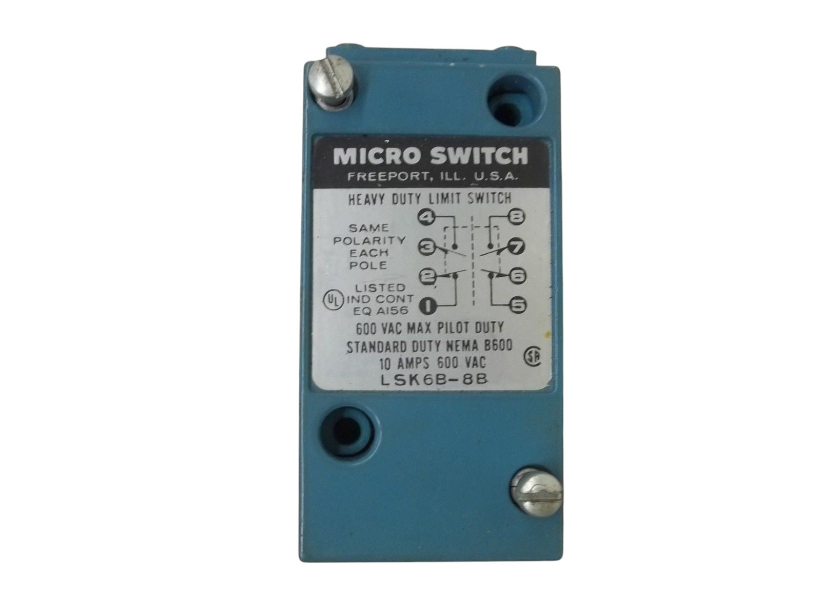 MICRO SWITCH LSK6B-8B LIMIT SWITCH (BODY ONLY)UNMP