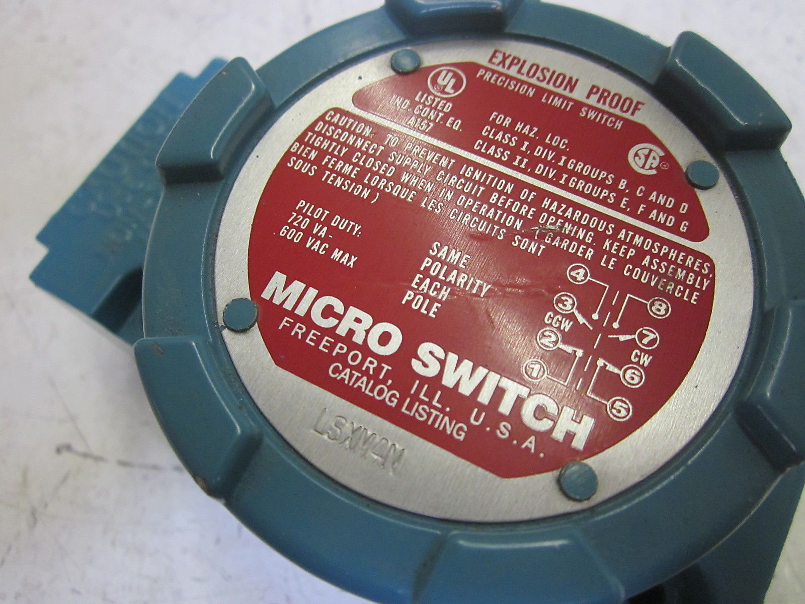 MICRO SWITCH LSXM4N EXPLOSION PROOF LIMIT SWITCH (AS PICTURED) UNMP