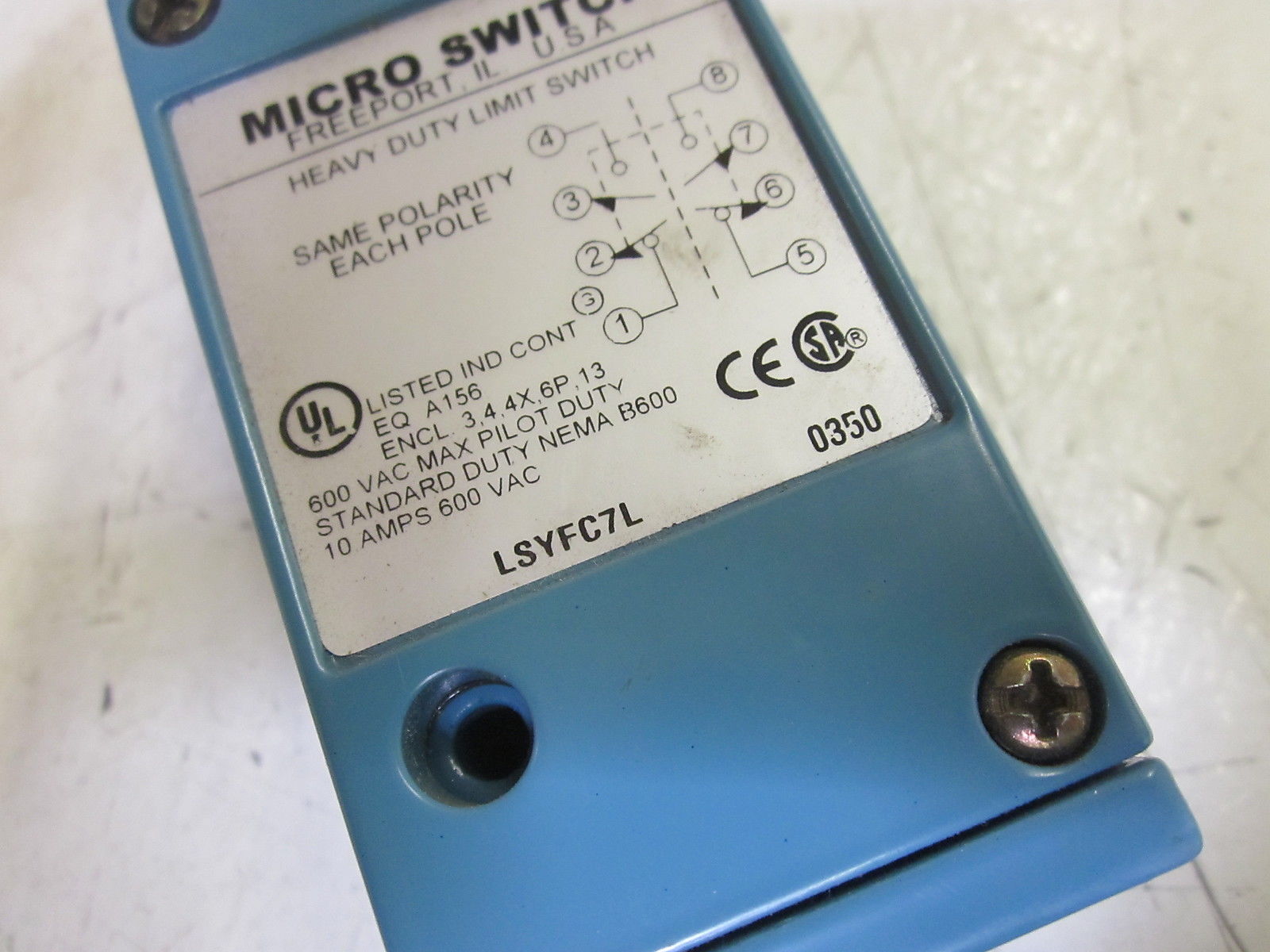 MICRO SWITCH LSYFC7L LIMIT SWITCH NSNP