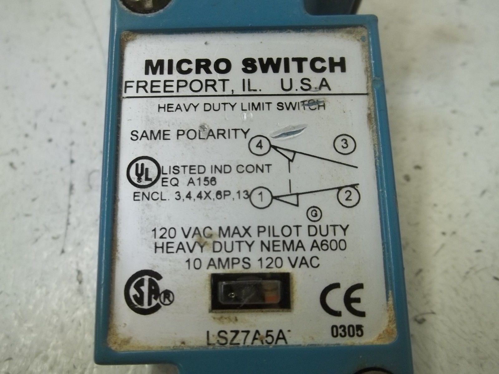 MICRO SWITCH LSZ7A5A (TOP ONLY) UNMP