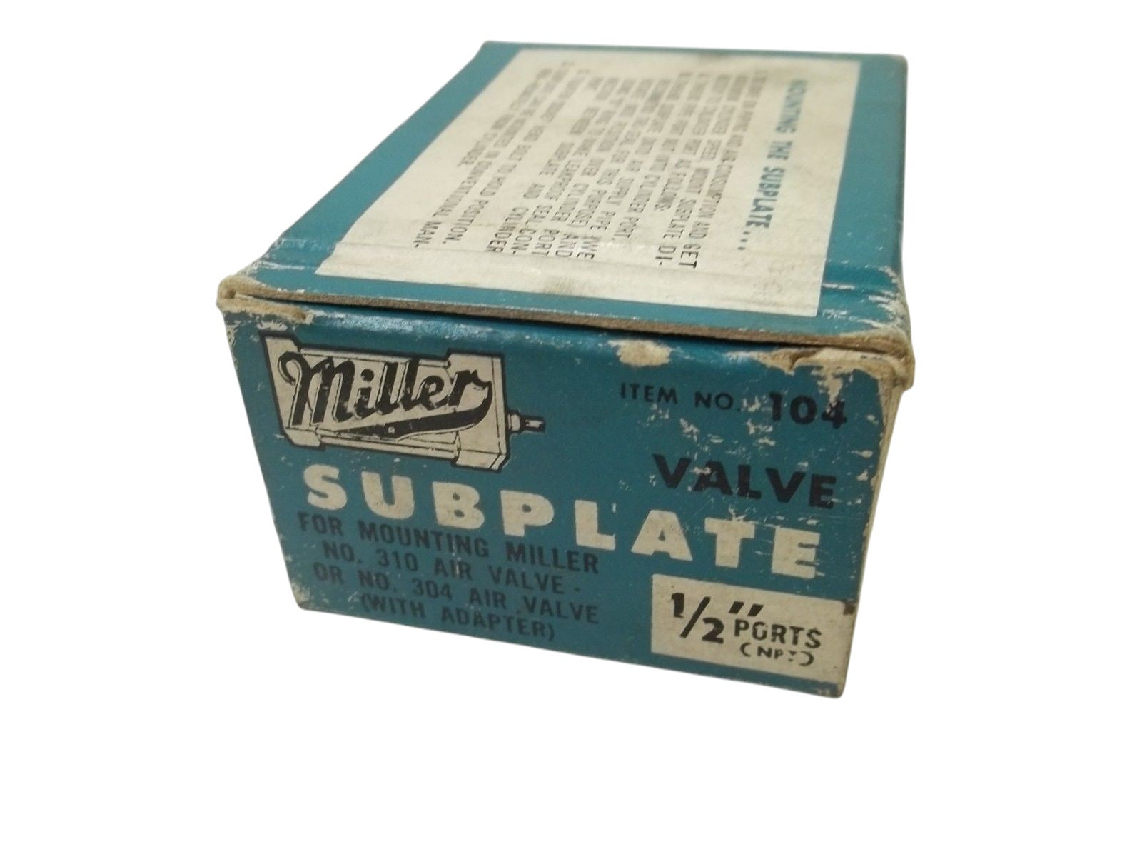 MILLER 104 1/2" NPT VALVE SUBPLATE NSMP