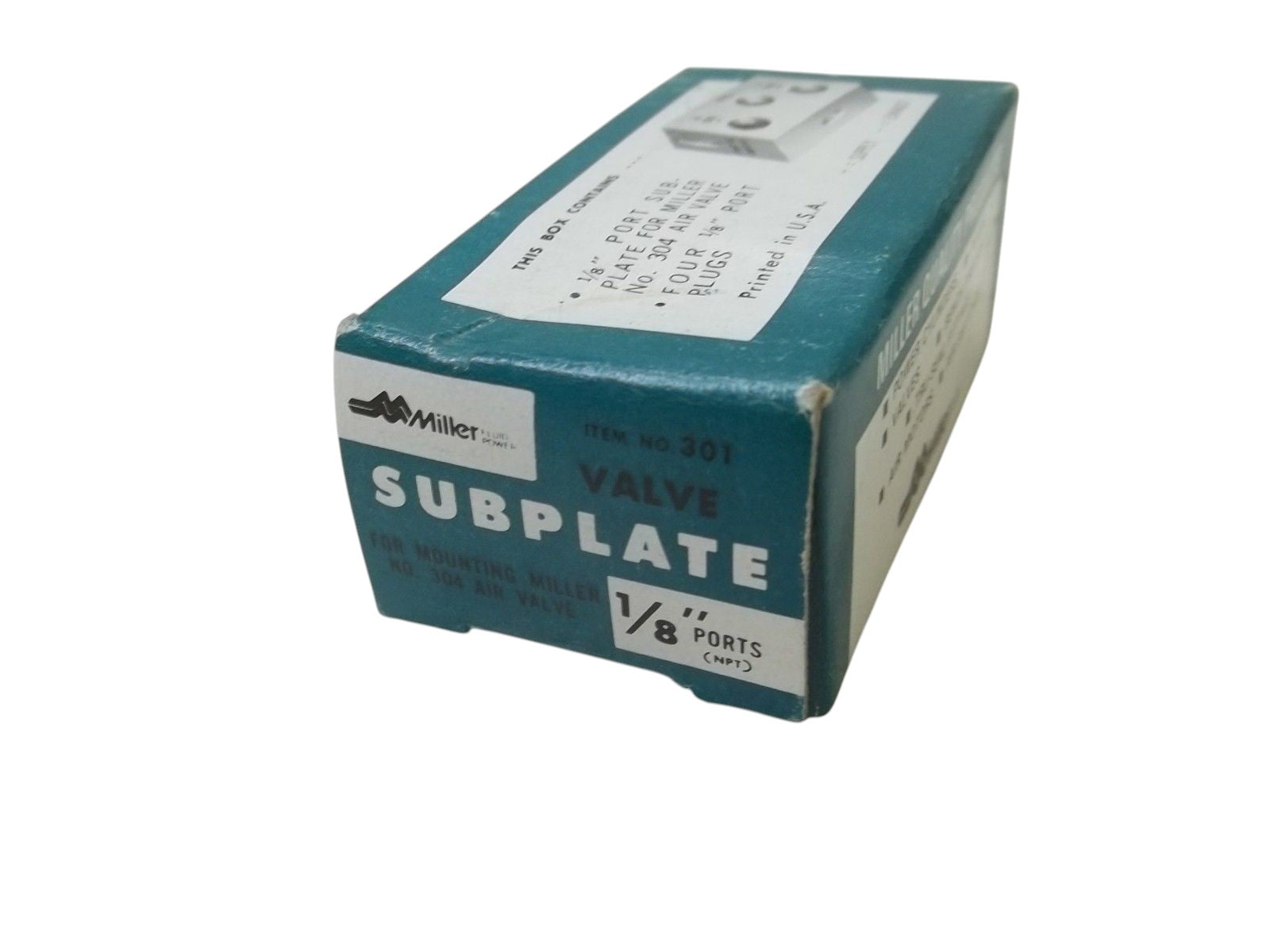 MILLER 301 1/8" VALVE SUBPLATE NSMP