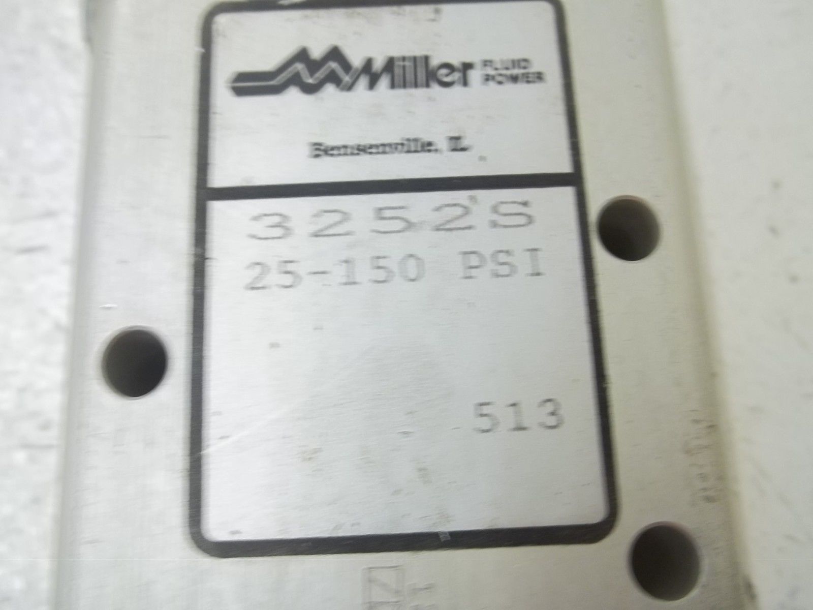 MILLER 3252S FLUID POWER 25-150PSI UNMP