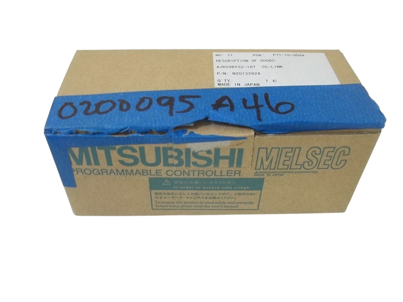 MITSUBISHI AJ65VBTS2-16T CC-LINK I/O16 SINK TR OUT SPRING CLAMP NSMP