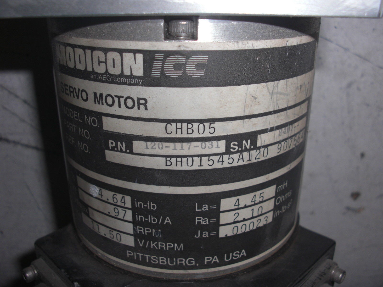 MODICON ICC AEG 120-117-031 SERVO MOTOR CHB05 UNMP