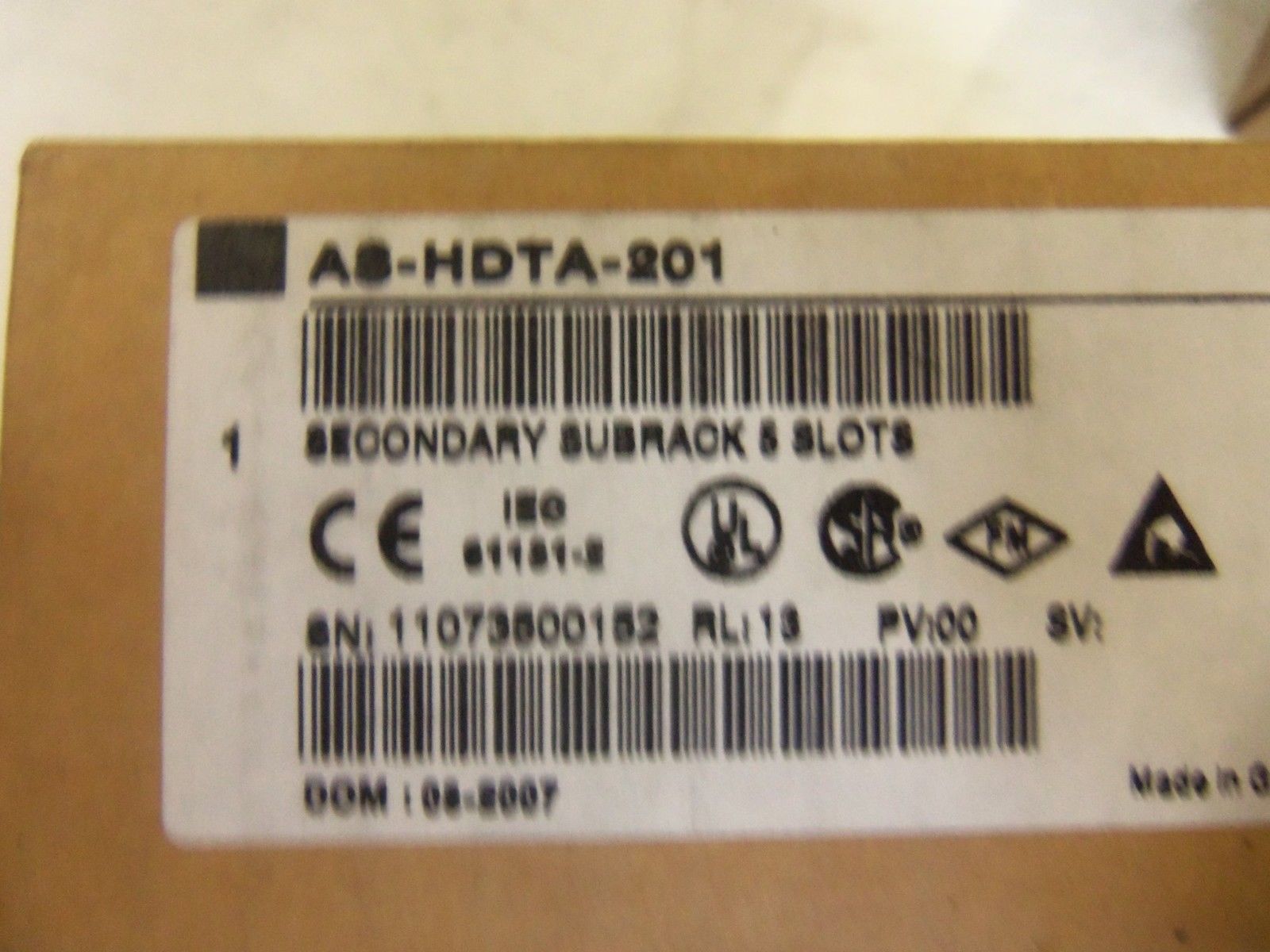 SCHNEIDER AEG TSX COMPACT AS-HDTA-201 5-SLOT SUBRACK NSFS