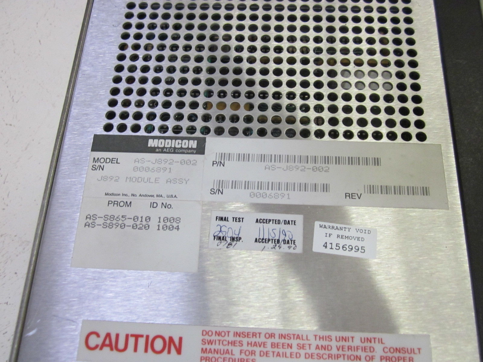 MODICON AS-J892-002 REMOTE I/O PROCESSOR UNMP