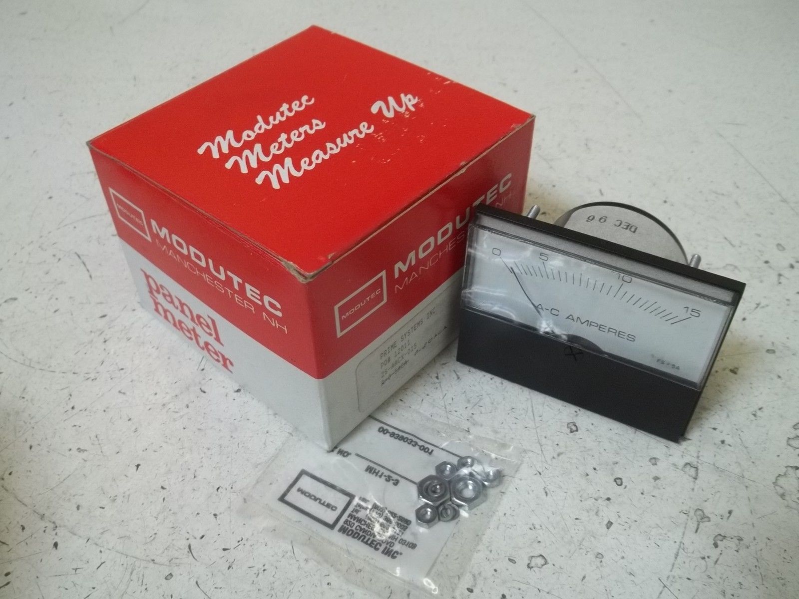 MODUTEC 2S-AACX-015 PANEL METER 0-15 A-C AMPERES UNMP