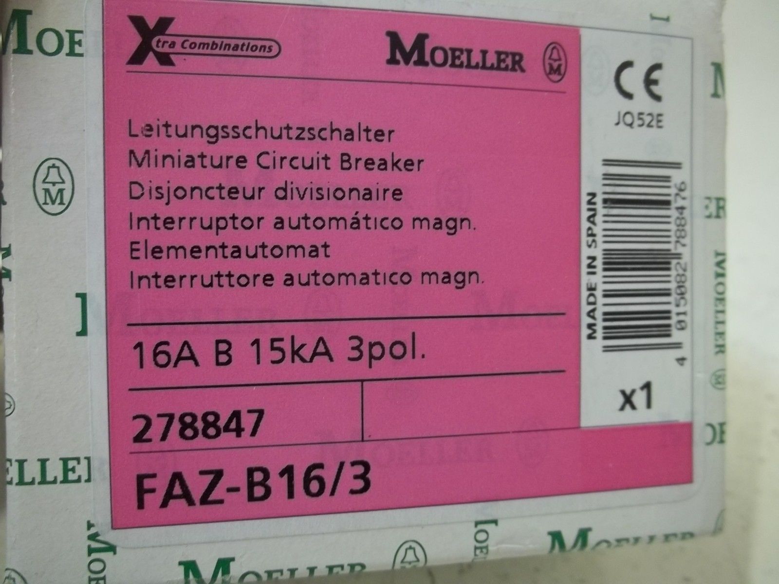 MOELLER FAZ-B16/3 MINIATURE CIRCUIT BREAKER NSMP