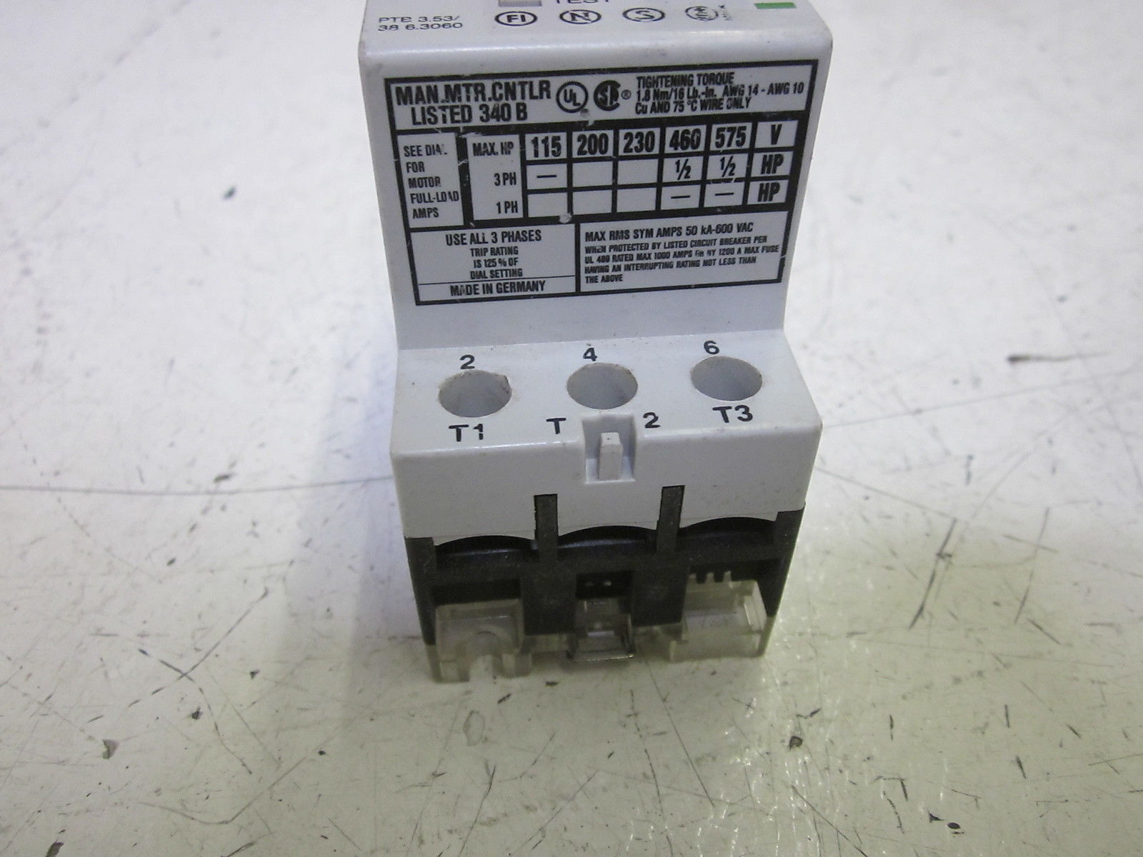 MOELLER PKZM1-0,6 MOTOR STARTER  UNMP
