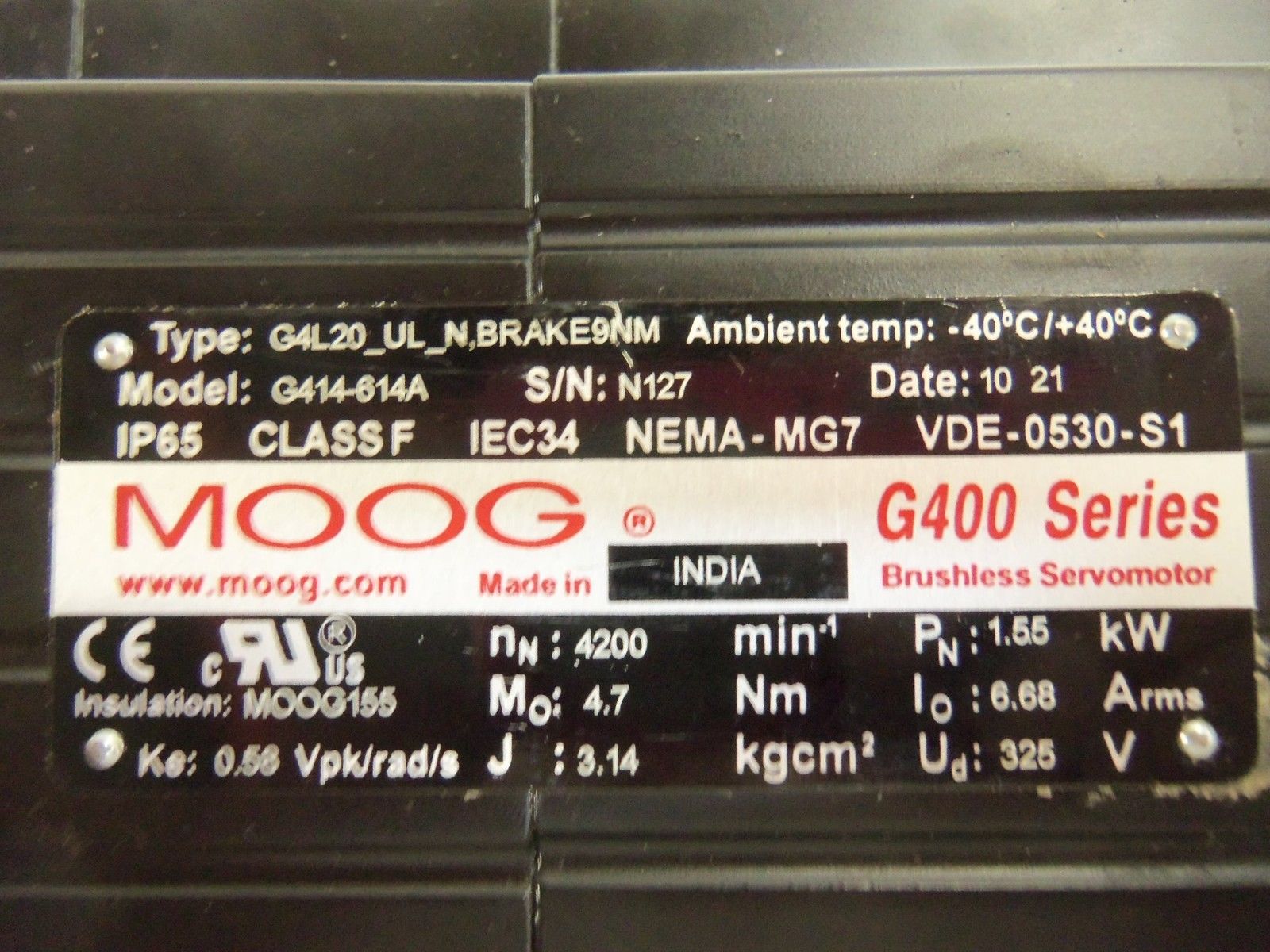 MOOG G414-614A SERVO MOTOR UNMP