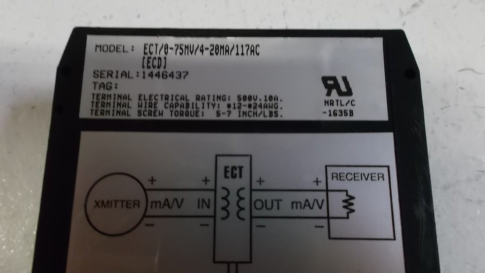 MOORE ECT/0-75MV/4-20MA/117AC UNMP