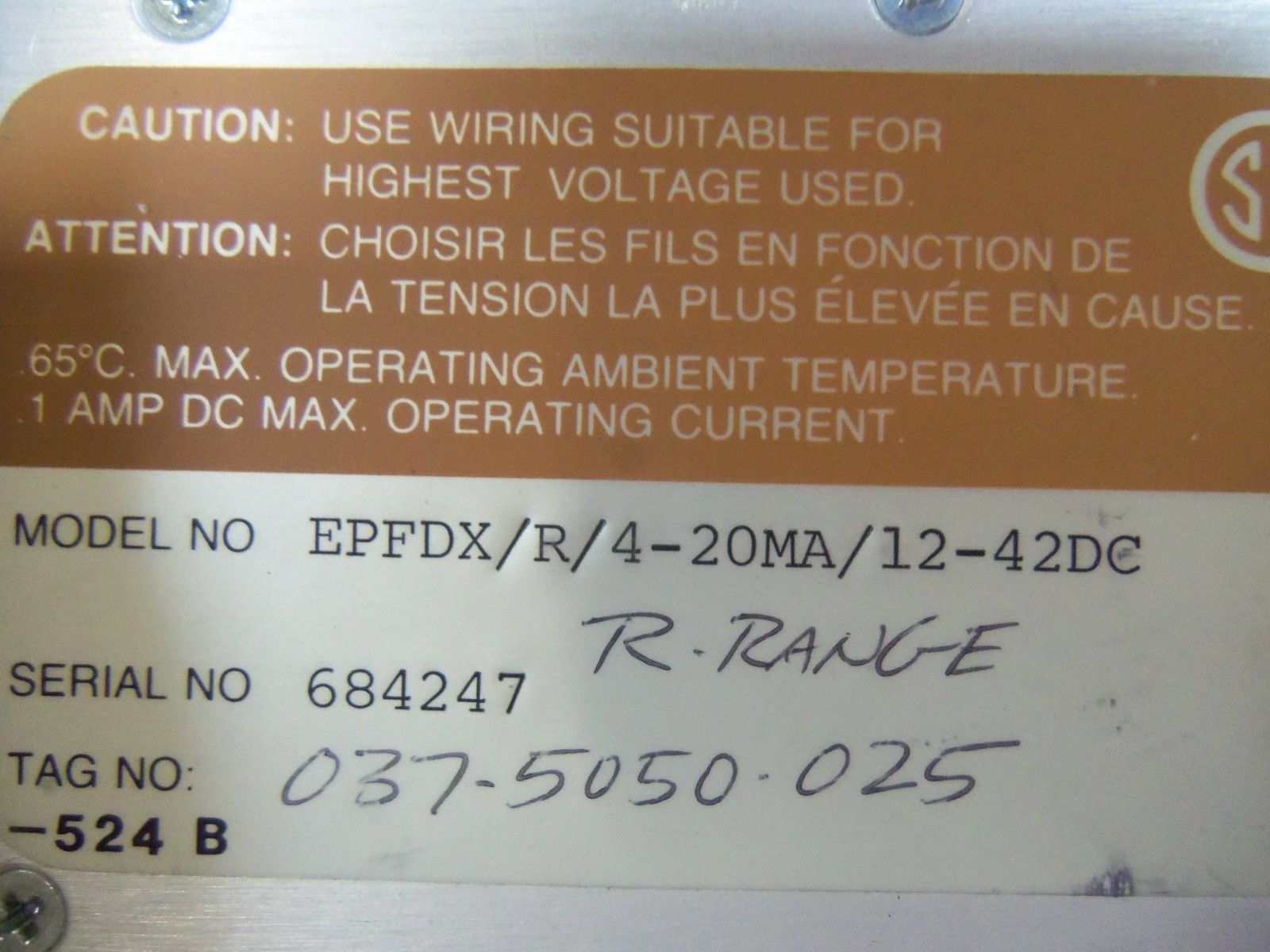 MOORE EPFDX/R/4-20MA/12-42DC TRANSMITTER UNMP