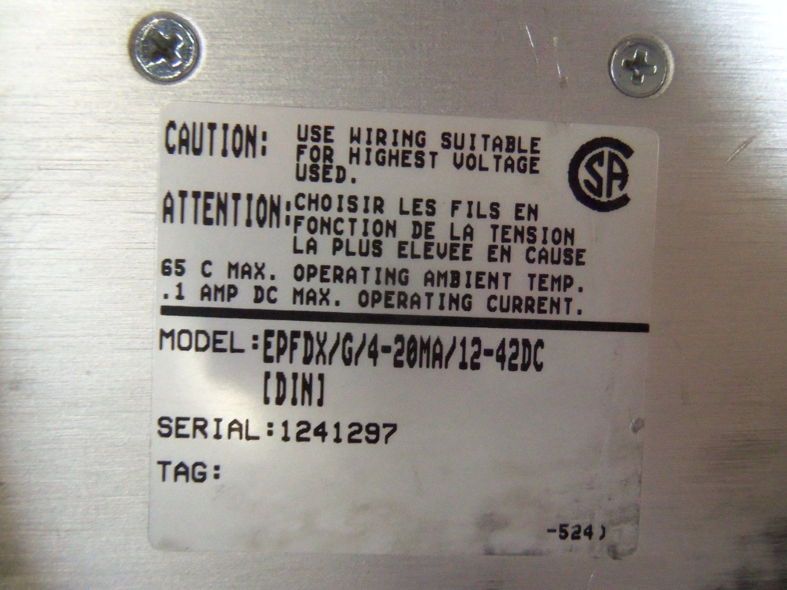 MOORE EPFDX/G/4-20MA/12-42DC [DIN] TRANSMITTER UNMP